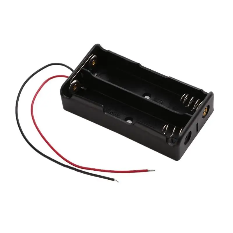 

2pcs Plastic Dual Slot 2x18650 Battery Storage Box Case with Wire Lead Pin