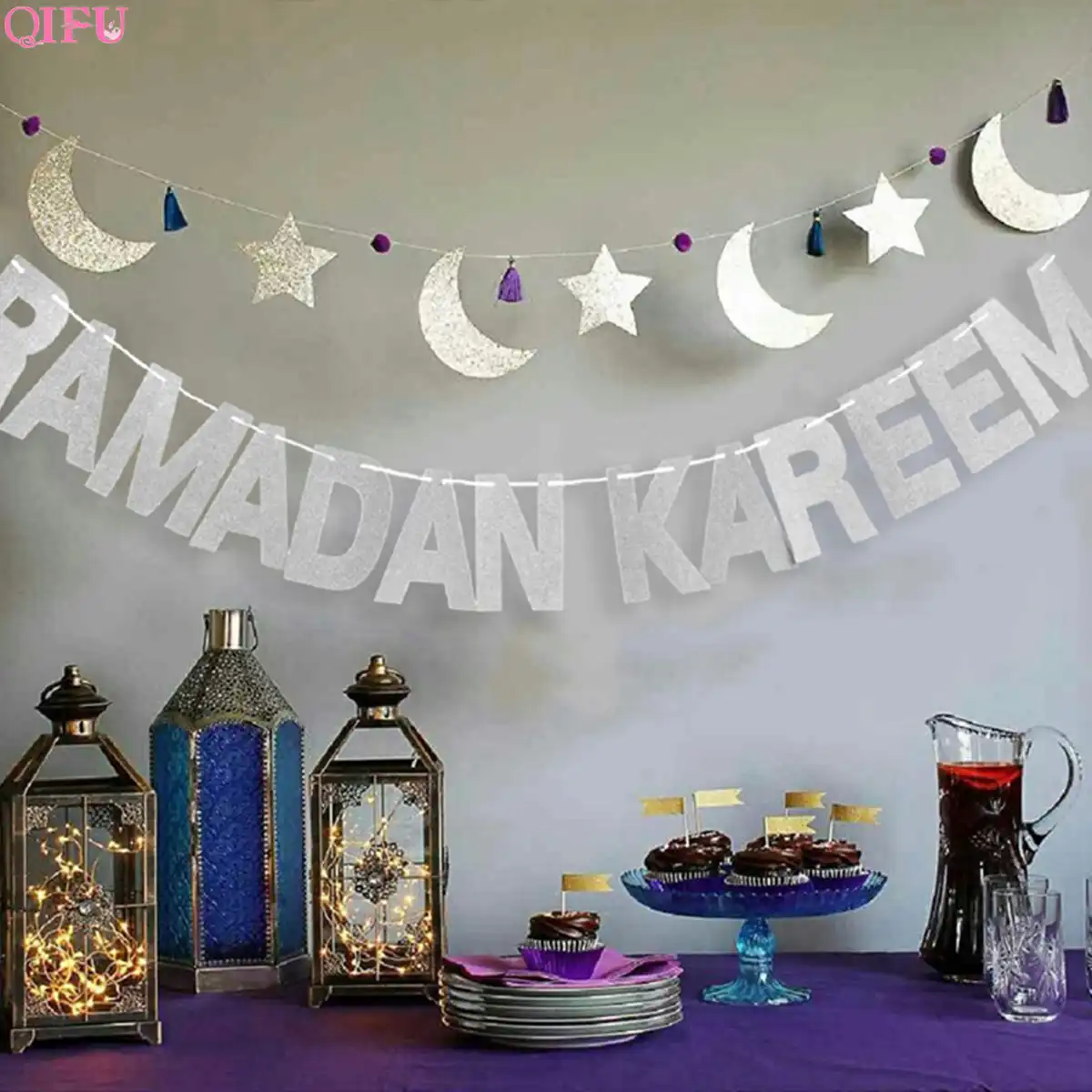 رمضان وعيد ديكور بالونات زينة العيد Bjd عيد مبارك ديكور مبارك ورقة راية رمضان مبارك مسلم رمضان ديكور بالونات اكسسوارات - AliExpress