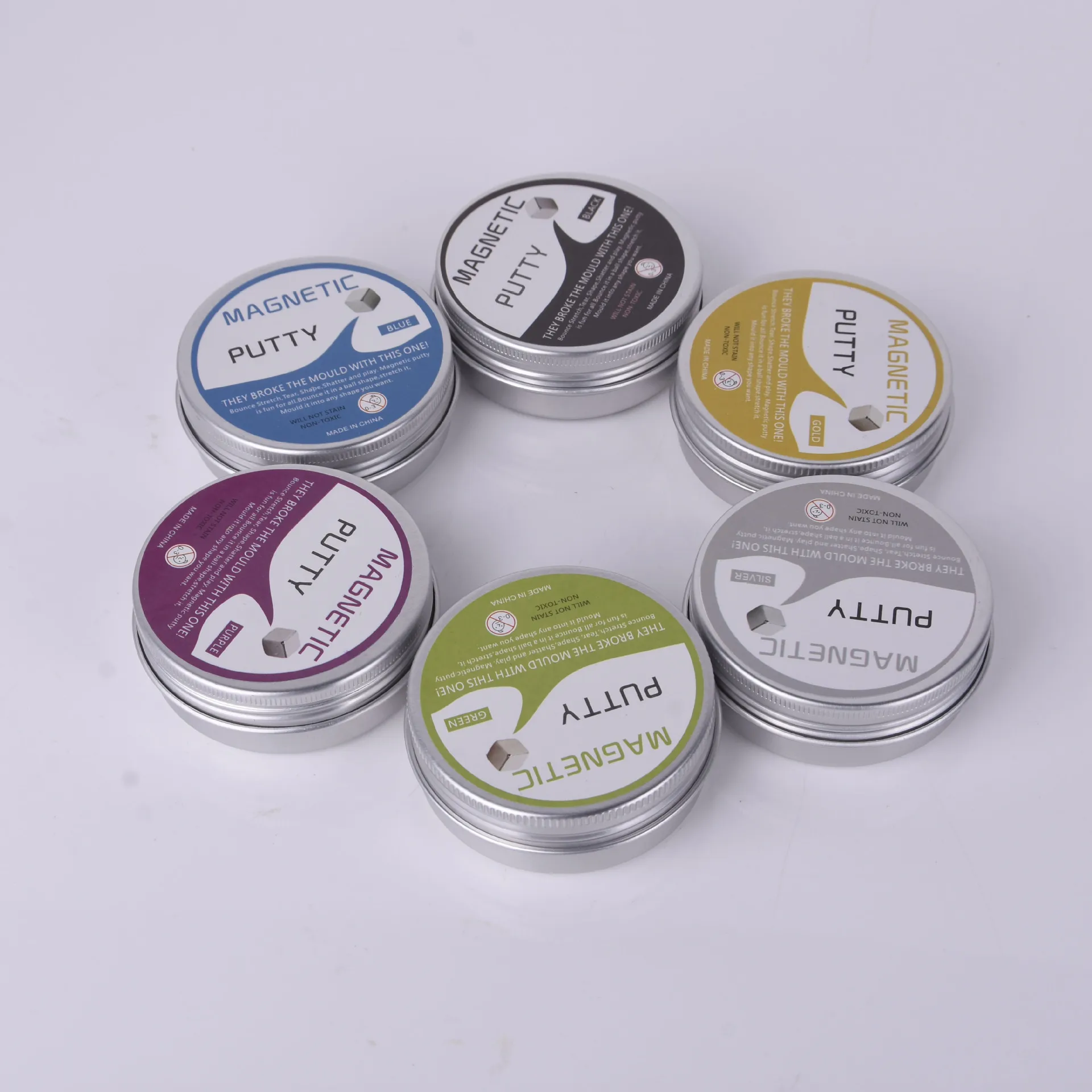 6 Colors Hand Modeling Clay Putty Slime Play Dough Magnetic Plasticine Toys for Children Kids Polymer Clay DIY Toys