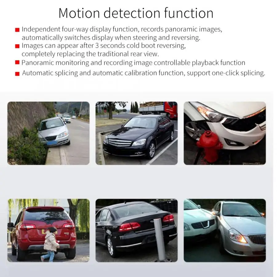 Автомобильный видеорегистратор oto akseuar 720P HD камера с объемным обзором 360 градусов
