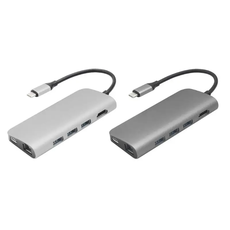 

Hot 8 in 1 Multi Ports USB3.0 Type-C to 4K Video HDMI Adapter for Macbook SD / TF Card USB3.0 HUB for Laptop Tablet PC