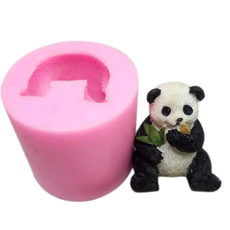 

3D Panda Furnishing Articles Mold Fondant Cake Decorating Tool Cake Chocolate Mold DIY Handmade Ashtray Candle Holder Clay Craft