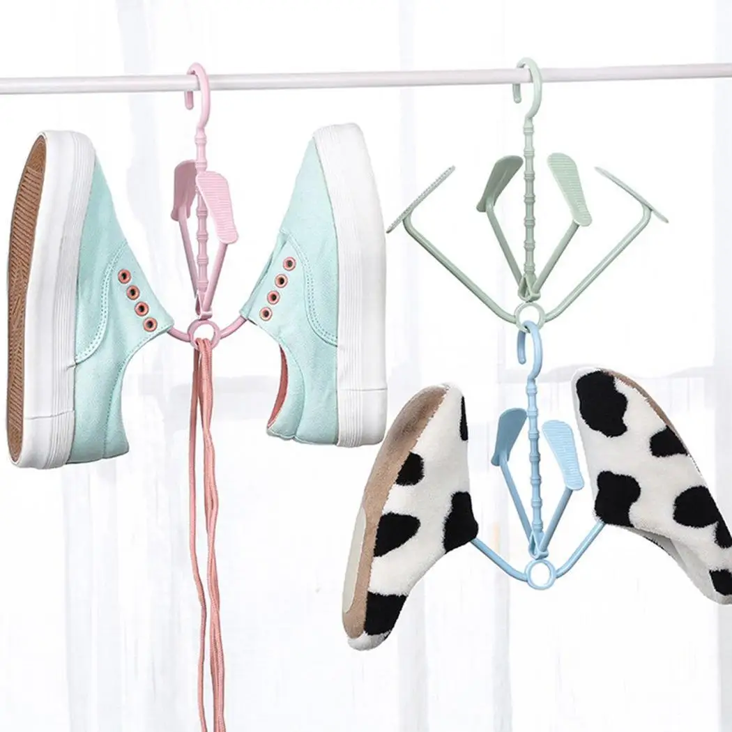 Shoes Drying Rack Folding Hanging Shelf Shape Organizer Unisex Storage Hook Rotary Home, Cabinet, etc Hanger