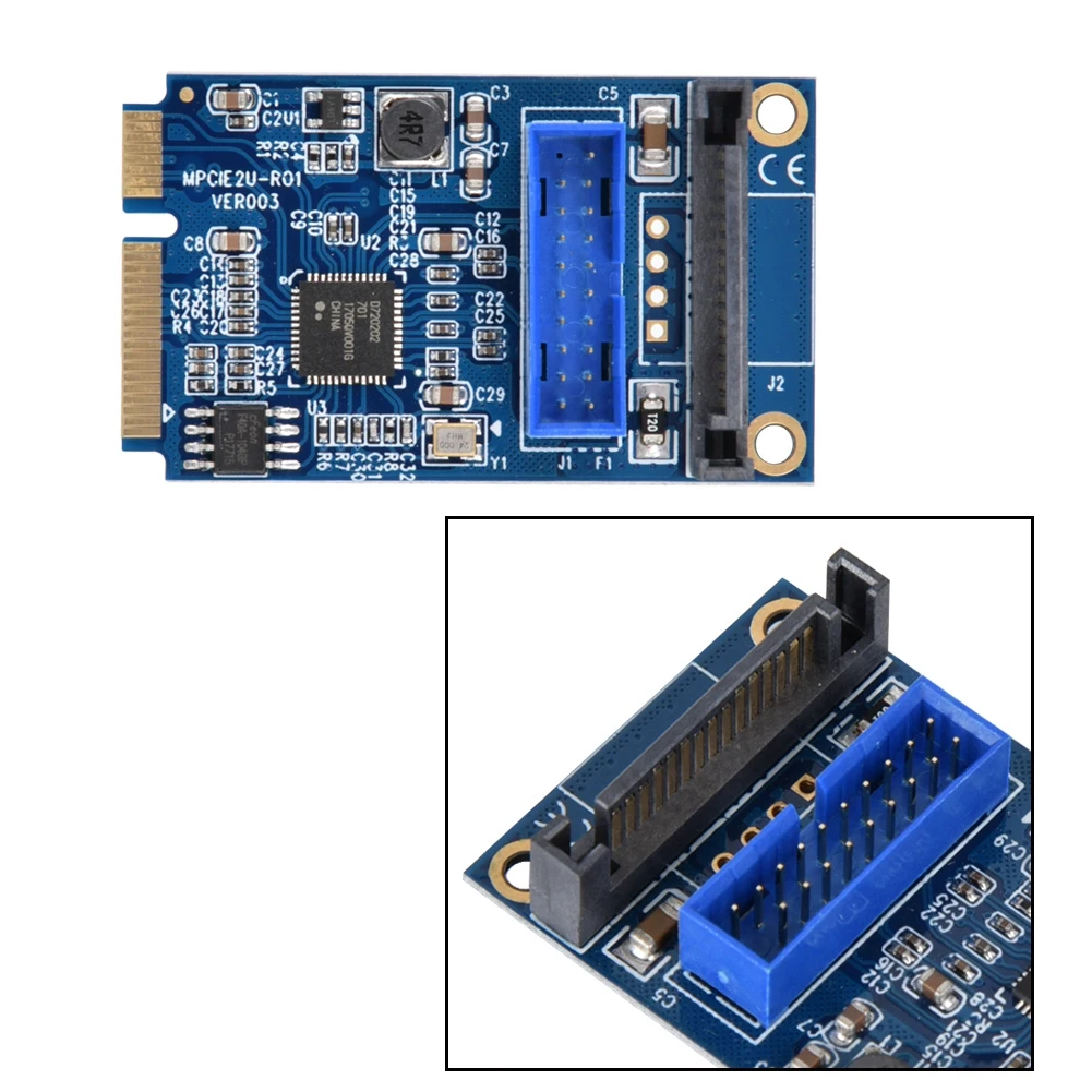 Высокое качество Новинка MINI PCI-E до 2-Порты и разъёмы USB3.0 19Pin конвертер расширитель карты настольных компьютеров расширения адаптера