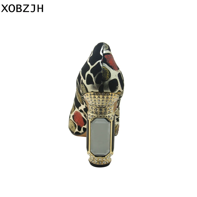 Italian Brand Luxury Shoes Woman 2019 Rhinestone designer Ladies Pumps Genuine Leather Women High Heels Party&Wedding Shoes