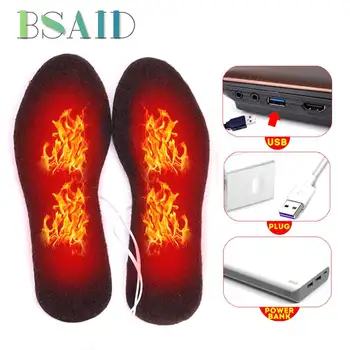 

BSAID Unisex Electric Heated Insoles For About Eur44 Size Length Can Be Cut Insoles For Shoes Woman Men Foot Heater Shoe Insole