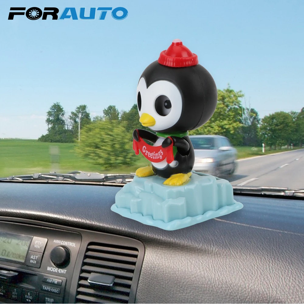 Cute Penguin Car Ornament Dashboard Decoration Solar Powered Dancing