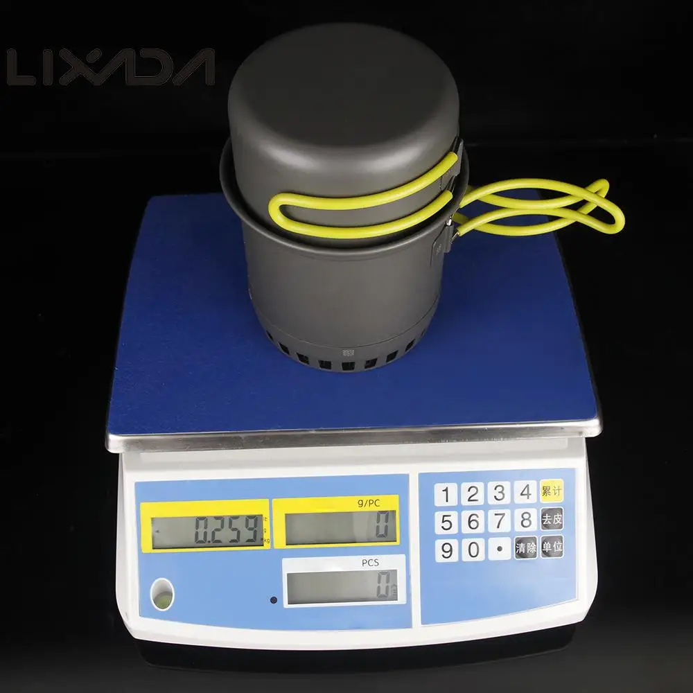 Lixada 0.75L acampar al aire libre olla tazón conjunto de ahorro de energía de cocina mango plegable de Kit de viaje de escalada de utensilios de cocina