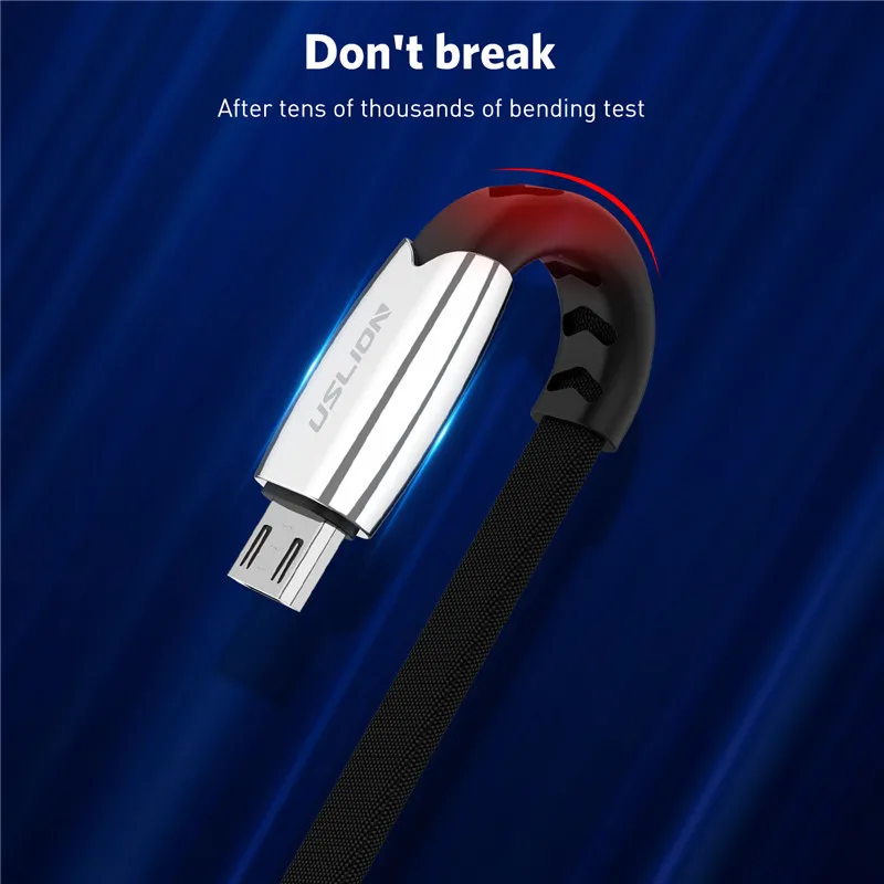 USLION سبائك المصغّر usb كابل سريع مزامنة بيانات كابل شحن سامسونج Xiaomi redmi note 5 برو سلك Microusb الهاتف المحمول الكابلات USLION سبائك المصغّر usb كابل سريع مزامنة بيانات كابل شحن سامسونج Xiaomi redmi note 5 برو سلك Microusb الهاتف المحمول الكابلات