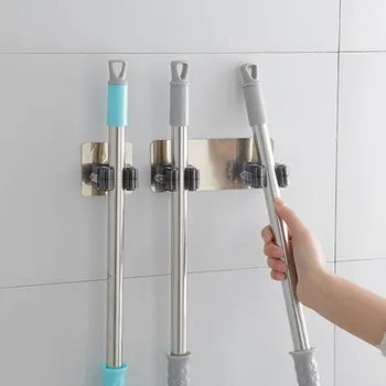 

1 PC Broom Hanger Multifunctional Mop Holder Kitchen Rag Tools Traceless Sucker Hook Suction Cup Bathroom Accessories