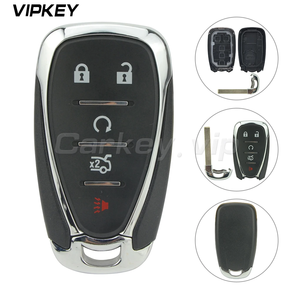 Remotekey HYQ4EA Smart Key Fob Case 4 Button With Panic For Chevrolet Sonic 13508769 With Emergency Key Replacement remotekey 2pcs remote key oucg8d 380h a for honda accord 2003 2004 2005 2006 2007 3 button with panic 313 8mhz id46 chip car key