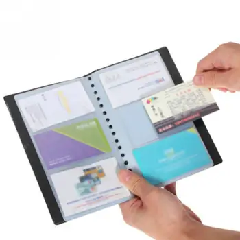 

New Business Card Holder Lightweight Durable Holder Office Business Card Credit ID 120 Cards Leather Business Card Holder #25