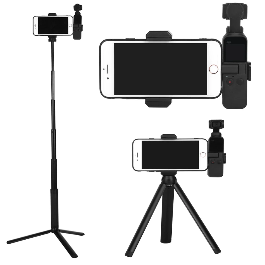 

OSMO Pocket Smartphone Fixing Bracket Stand Clamp Extending Rod Tripod for DJI OSMO POCKET Gimbal Accessories