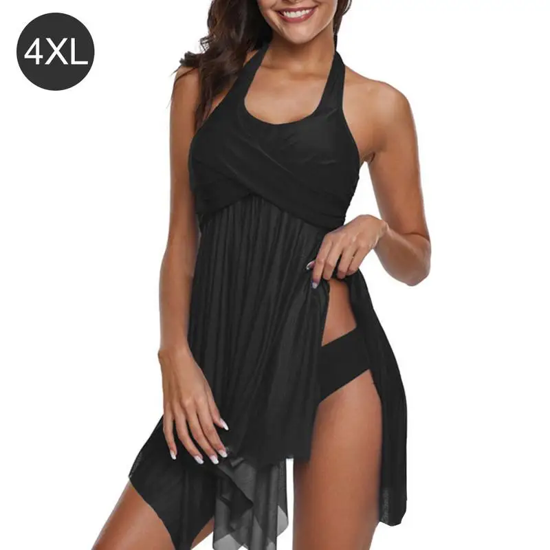 

2019 New Sexy Swimwear Women's Swimwear Skirt Solid Color Swimsuit Large Size Mesh Bikini