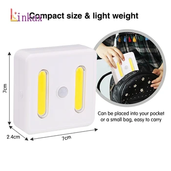 

COB Motion Sensor Night Light Potable Closet Lights Battery Powered Wireless Cabinet IR Infrared Motion Detector Wall Lamp