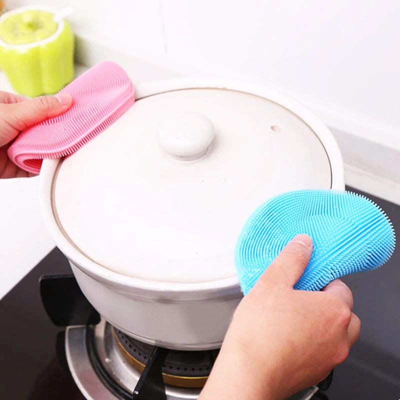 1 шт. новая силиконовая щетка для мытья посуды силиконовая губка для мытья посуды кухонный горшок инструмент для мытья посуды