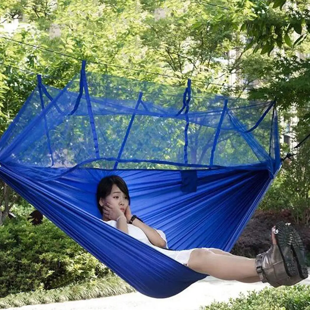 

Portable Double Person Hammock Travel Camping Mosquito Net Hanging Swing 200kg Bed Two