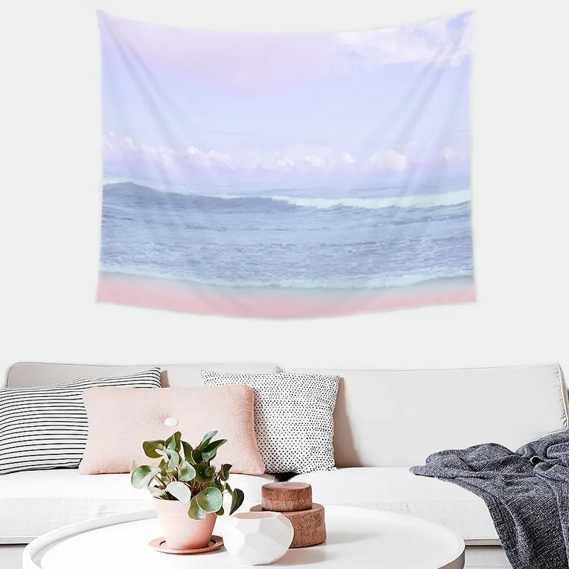 

Nature Landscape Tapestry Wall Hanging Bohemian Psychedelic Tapestry Wall Cloth Hippie Forest Tree Ocean Carpet Shawl Picnic Mat