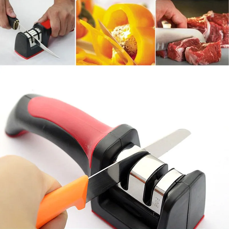 New Two Stages Diamond Ceramic Kitchen Knife Sharpeners Sharpening Stone Household Sharpener