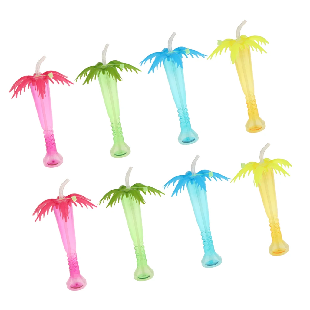 

Pack of 8 Tropical Palm Tree Luau Yard Cup Hawaiian Summer Beach Party Drinks Cup for Birthday Baby Shower Festivals Carnivals