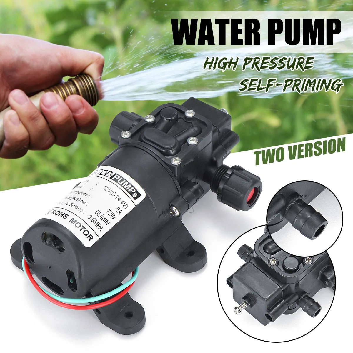 

12V 6 Lpm Self-Priming Water Pump High Pressure Caravan Camping Boat Car Washer Pump Garden Agricultural Irrigation Sprayer Pump