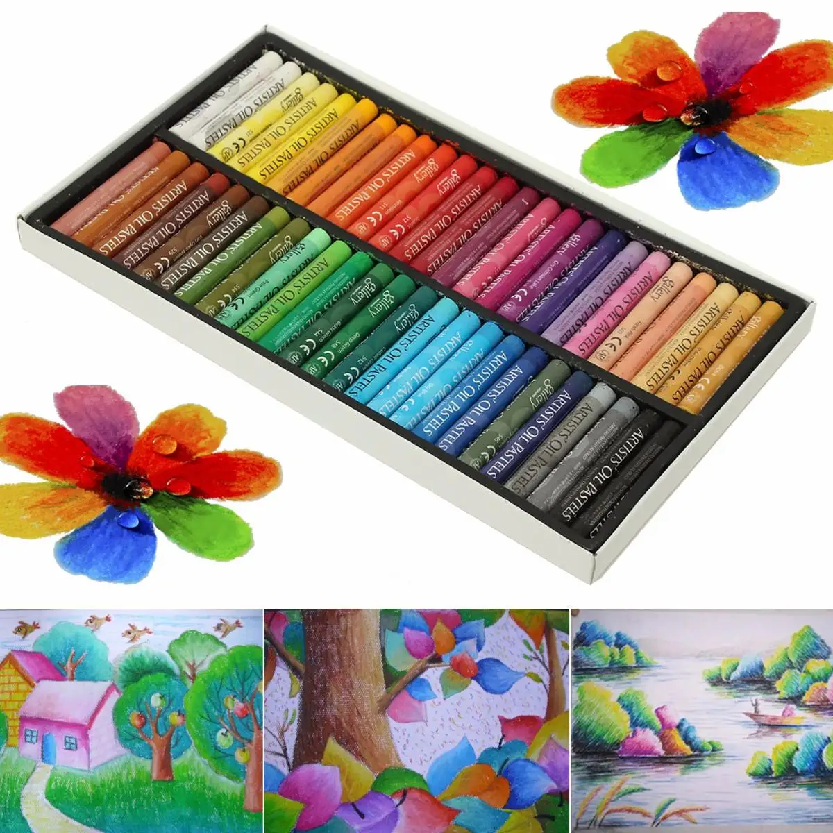 Günstige Malerei Kunst Liefert Buntstifte 50 Farben Weiche Öl Pastelle Für Zeichnung Set Kinder Wachse Kinder Geschenk Ölgemälde Stick Schreibwaren