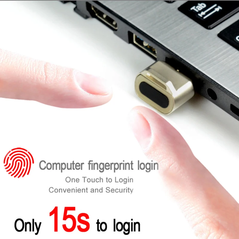

Fingerprint USB Dongle Identification Within 0.15 Seconds Login USB Gadgets For Windows Hello USB Fingerprint Reader Module