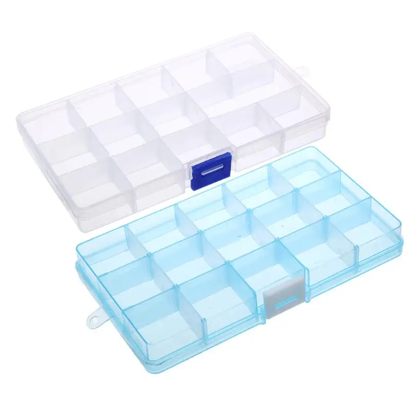 

15 Grids Removable Plastic Storage Box Jewelry/Earring/Tools Container Case PP material Jewelry Earring Organizer Holder Case