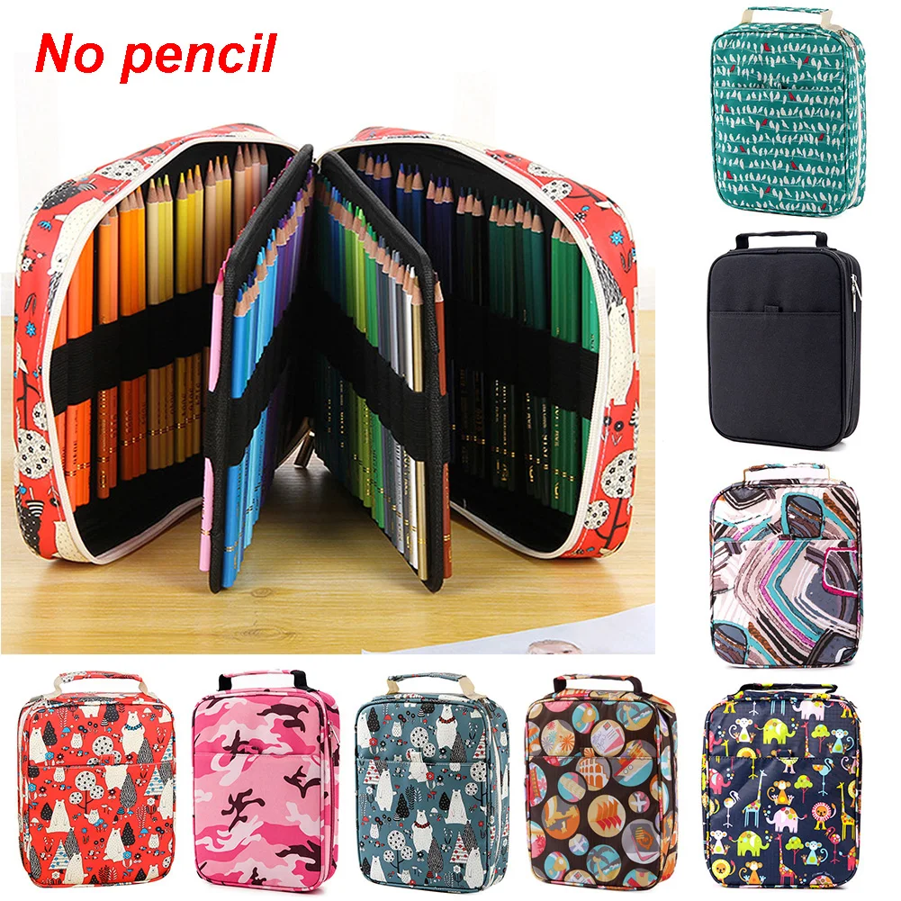 

150 Slot Art Pencil Case Stationery Box Cartoon Cute Multifunctional Bag Supplies School Office Large Capacity Floral Print ~
