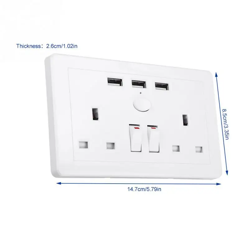 Multi-functional Electric Wall Power Outlet Socket with 3 USB Port AC 110~250V UK Plug HOT Wholesale | Обустройство дома