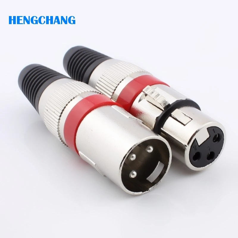 Красный 3Pin XLR Мужской и женский разъем микрофон динамик усилитель плеер