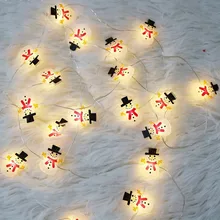 20 светодиодная батарея, управляемая светодиодной сказочной гирляндой, в форме снеговика, декоративное освещение для дома или праздничного украшения