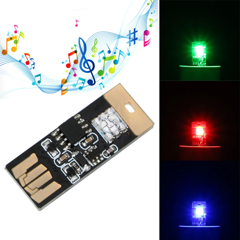 Car LED Atmosphere Lights RGB Music Rhythm Light Touch and Sound