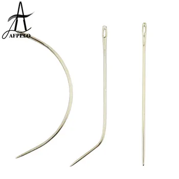 

12pcs 6cm/2.5'' C+J+I Shape Weaving Needles Mix Type Threader Sewing Needles for Wigs Hair Extensions Weft Weaving Tools
