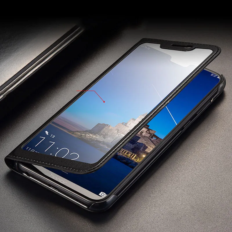 

for Huawei Nova 3i Case Nova 3e Cover Full View Window PU Leather Flip Cover Funda Case for Huawei Nova 3 protective case Bag