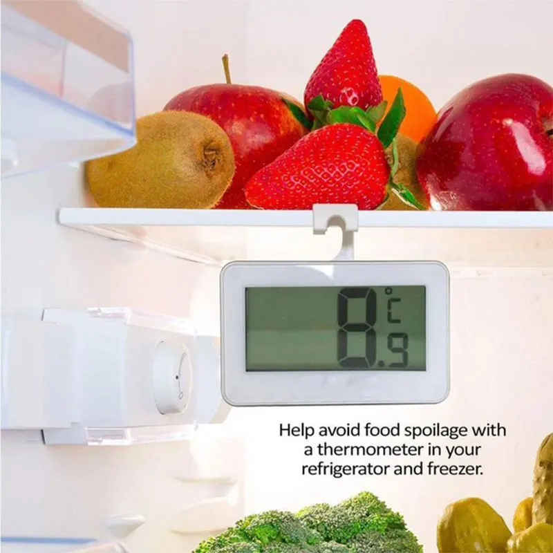 

LCD Digital Screen Precision Refrigerator Thermometer Adjustable Stand Magnet Waterproof Digital Thermometer B