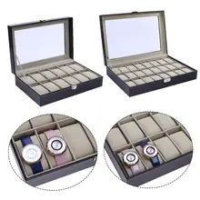 12-разрядный 24-битный high-end Караульная будка окно деревянные часы Чехол слово замок 12 сетка ящик для хранения мелких предметов, косметики, органайзер для ювелирных изделий для часов Бо