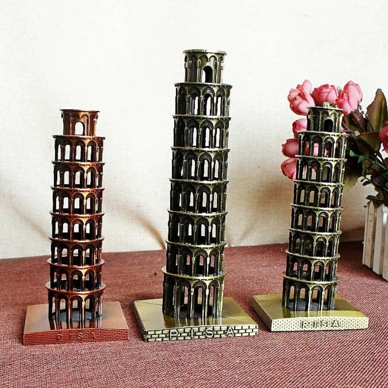 Статуя Пизанской башни ручной работы из сплава, сувенирные статуэтки, модель итальянской башни, набор для украшения стола, подарки, Прямая поставка