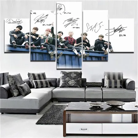 5 Pieces HD Print Large BTS Band Poster Modern Decorative ...