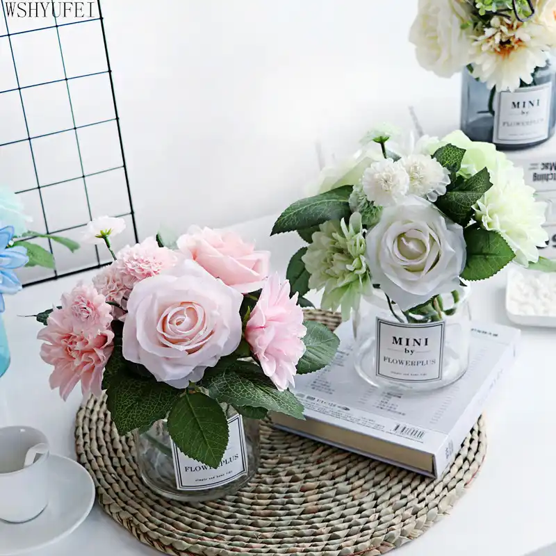 Modern Glass Vase Artificial Flower Ornaments Home Furnishing