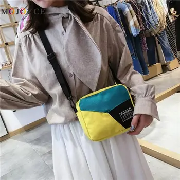 

Canvas Women Crossbody Bag Teenager Girls Patchwork Casual Messenger Bags Bolsos Mujer
