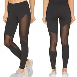 Демисезонный для женщин узкие стрейч сетки шить Леггинсы спортивные брюки Fit мотобрюки плюс размеры XL