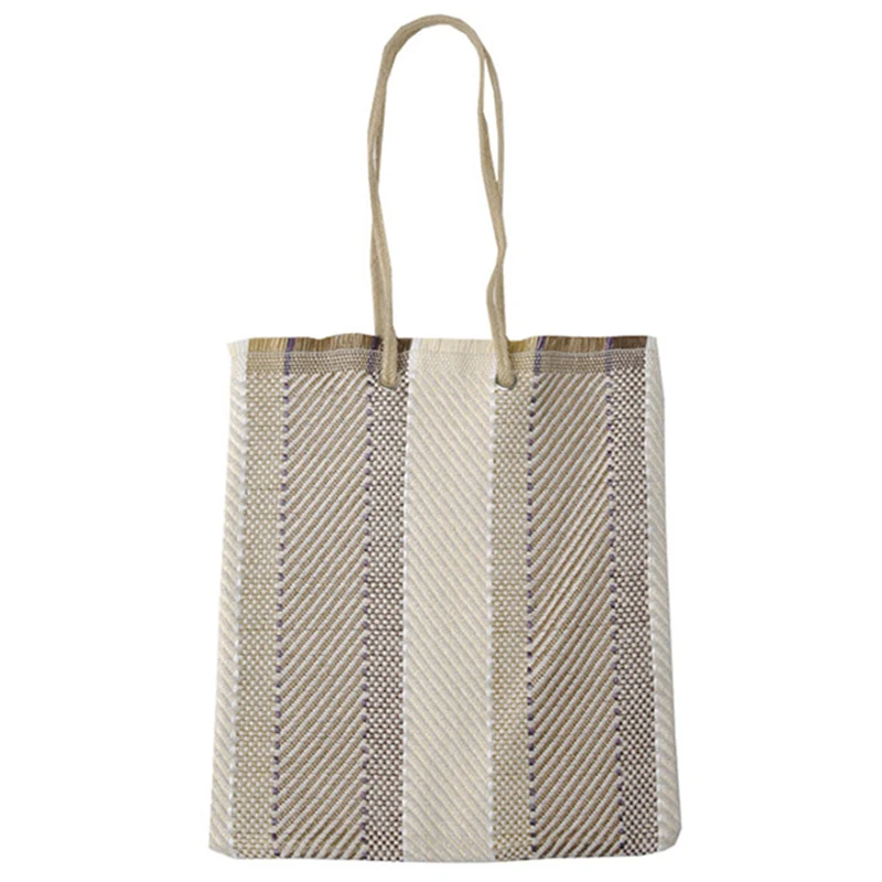 

Women Korea Specials Fashionable Woven Canvas Bag Simple Woven Ethnic Wind Tote Bag