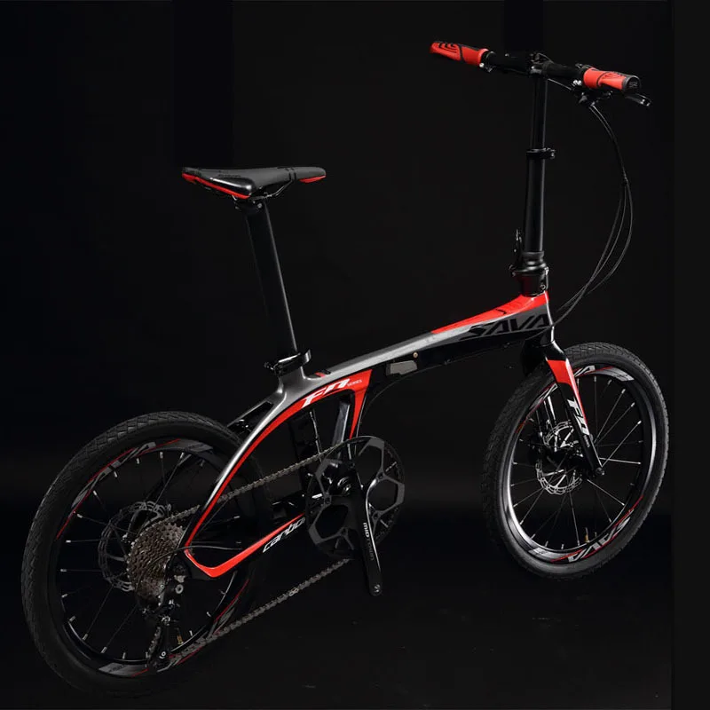 Sale Sava Folding Bike 20 Inch Folding Bicycle Foldable Carbon Folding Bike 20 Inch With Shimano 105 22 Speed Mini Compact City Bike 4