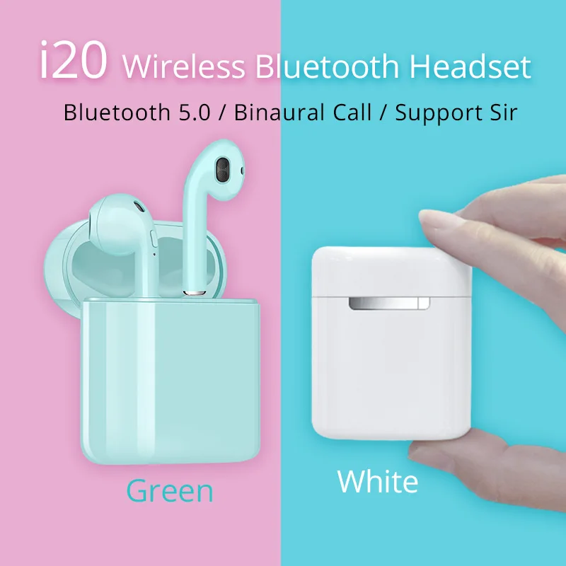 

i20 TWS mini Wireless Bluetooth 5.0 ear Earbuds Air pods PK w1 chip Earphone 1:1 size PK i10 i11 i10 tws i13 i14 i15 i16 tws