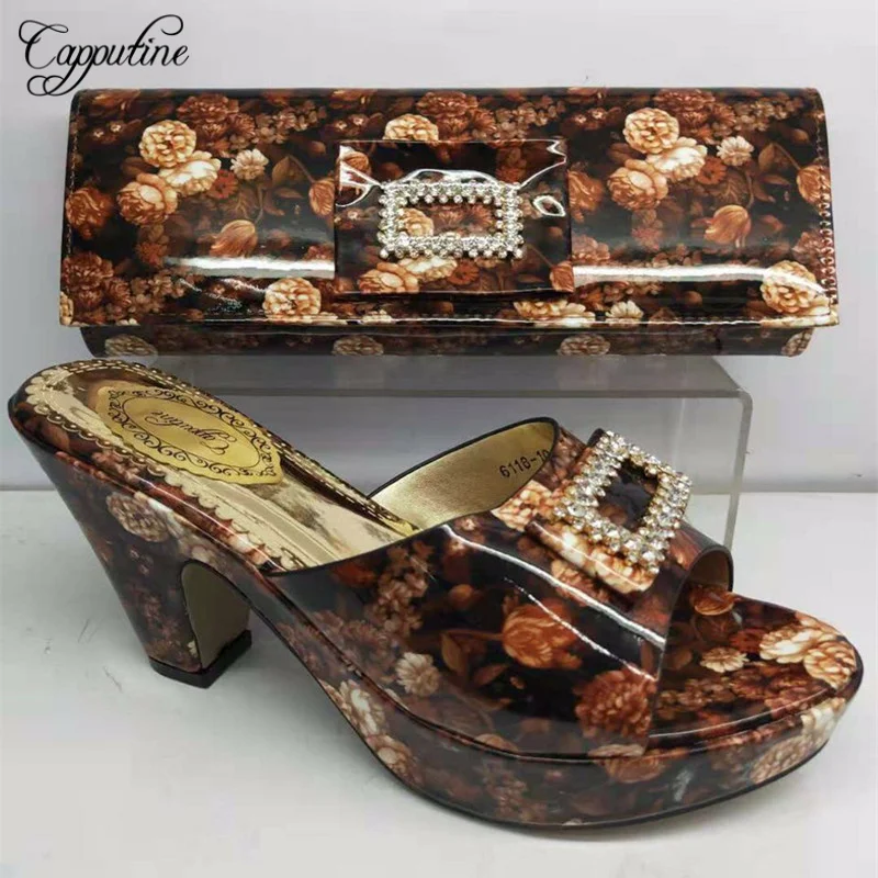 Capputine/туфли лодочки из искусственной кожи со стразами в итальянском стиле