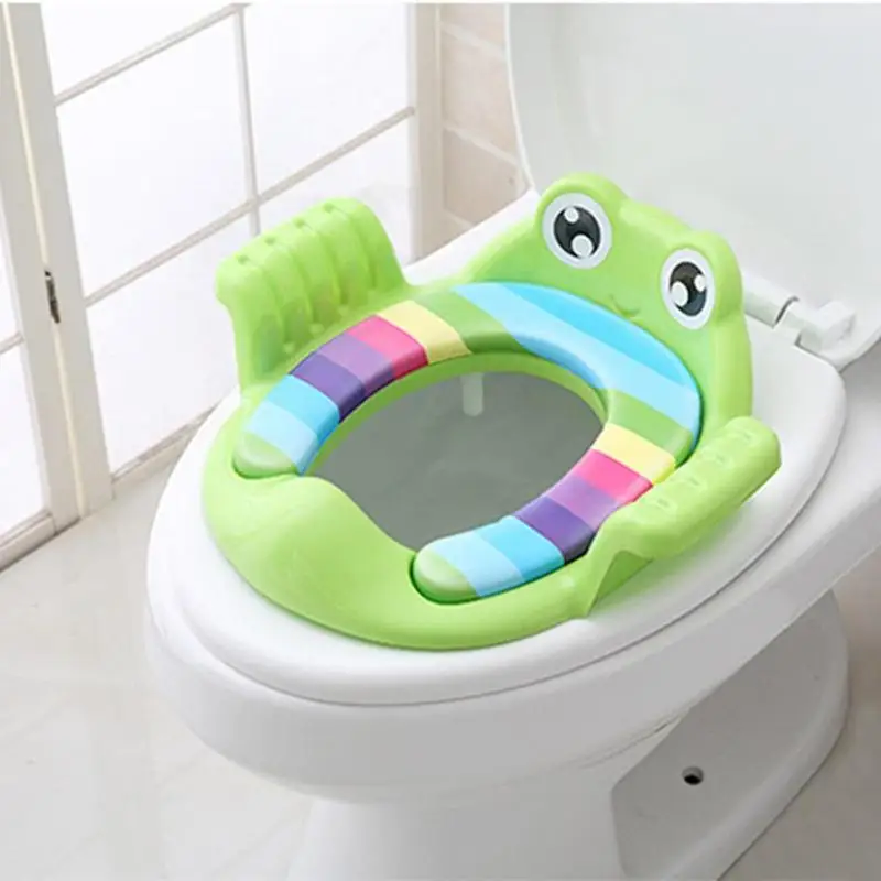 Мультфильм лягушка детский горшок тренировочные горшки Туалет сиденье кольцо Pad с подлокотниками для маленьких девочек мальчиков