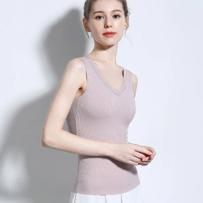 

2019 New Fashion Lace Camis Sexy Women Summer V Neck Plant Fibres Top Sleeveless Lady Casual Strappy Tank Tops Loose Underwear