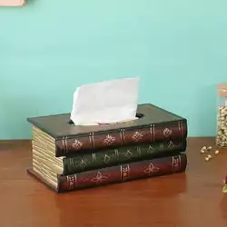 Ретро Книга из дерева форма коробка ткани прямоугольник Салфетка бумажный держатель чехол для хранения