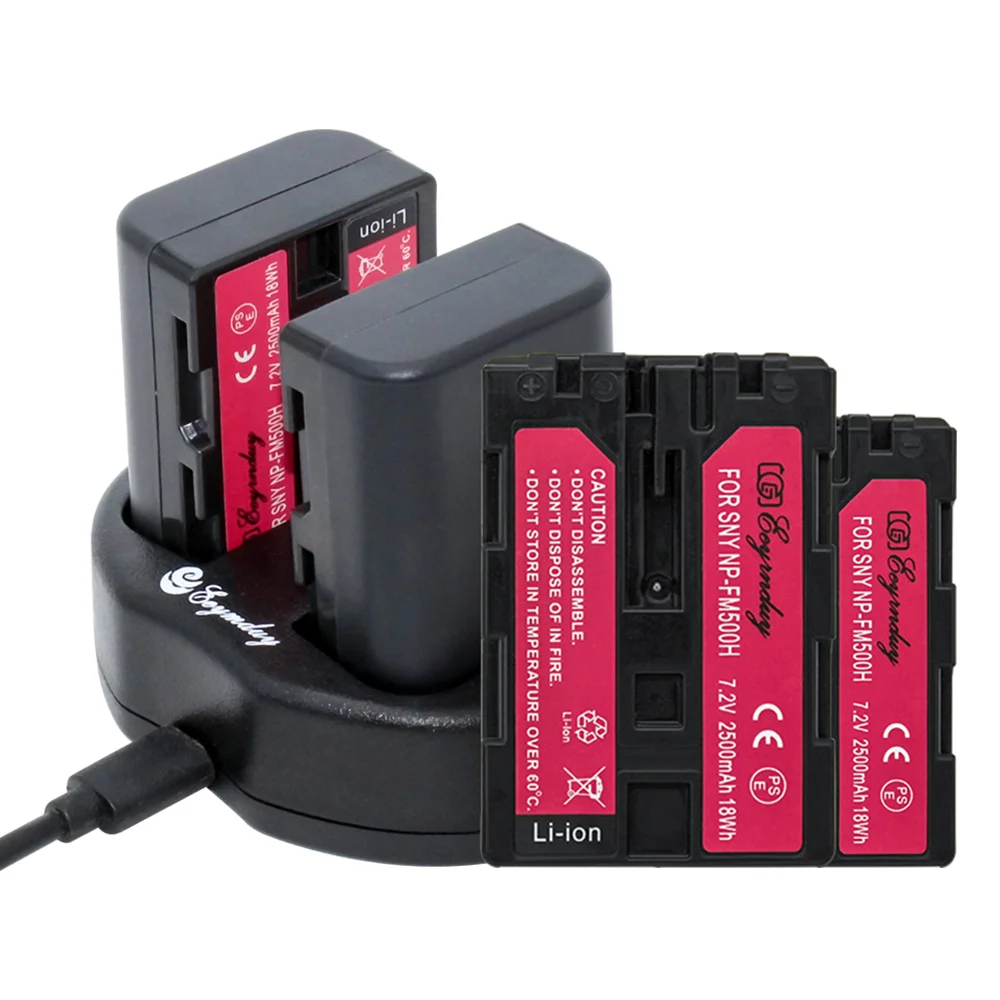 

(4PCS Rechargeable Battery & 1PCS Dual Charger) NP-FM500H NP FM500H for Sony Alpha SLT A57 A65 A77 A99 A350 A550 A580 A900